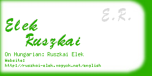 elek ruszkai business card